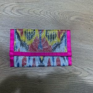 Felix Ray bright colored mesh clutch